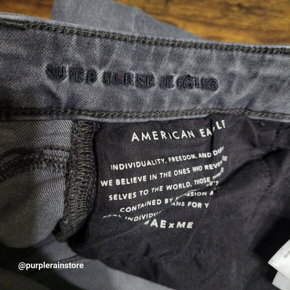 American Eagle Jeans 4 R Jegging Super Hi Rise Next Level Stretch Charcoal - Picture 5 of 13